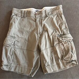 Mens POLO RALPH LAUREN Light Army Green Cargo Shorts 100% Cotton Size 36
